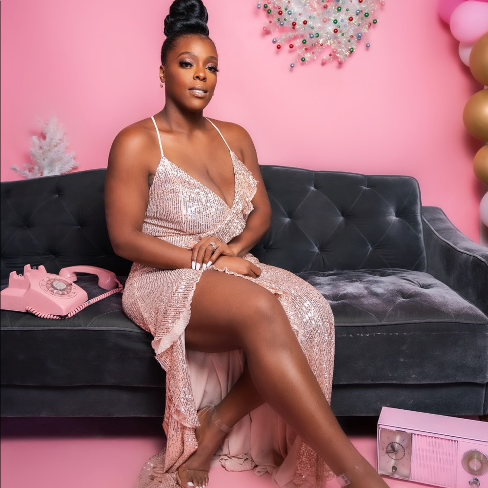 Hadley Sequin Maxi Dress - Rose Gold